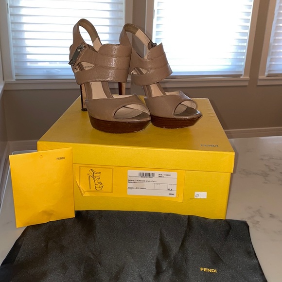Fendi Sandalo Montone Semilucido Platform Sandals - Picture 1 of 8